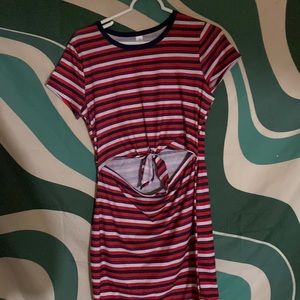Red striped dress